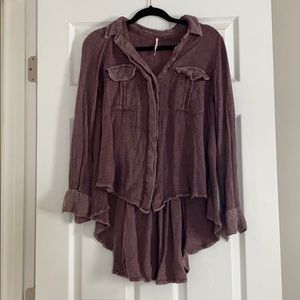Free People Oversized Assymetrical Henley